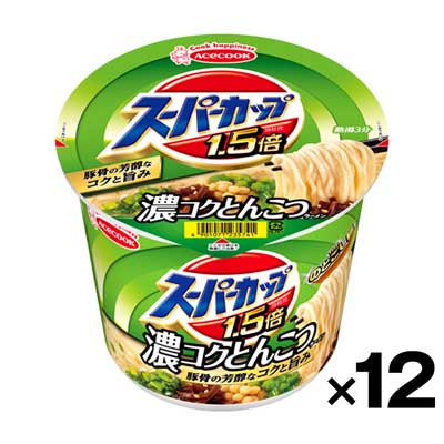 【ケース販売】エースコック スーパーカップ　１．５倍　とんこつラーメン　111g×12個