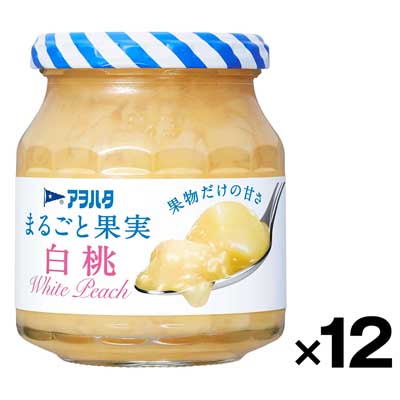 【ケース販売】アヲハタ　まるごと果実　白桃　250g ×12個