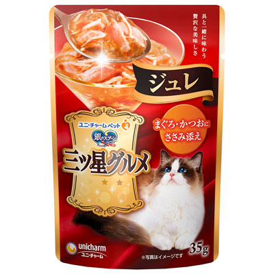 銀のスプーン　三ツ星グルメ　パウチジュレまぐろ・かつおにささみ添え３５ｇ