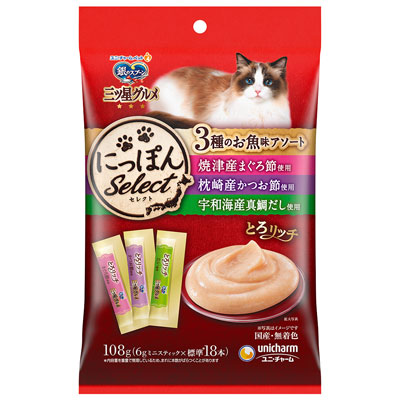 銀のスプーン　三ツ星グルメ　おやつ３種のアソート　まぐろ・かつお・たい１０８ｇ