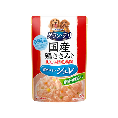 グラン・デリ　国産鶏ささみパウチジュレ成犬用緑黄色野菜入り８０ｇ