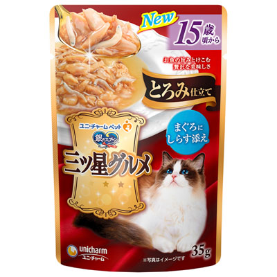 銀のスプーン　三ツ星グルメ　パウチとろみ仕立て15歳頃からまぐろにしらす添え35g