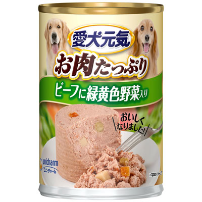 愛犬元気　缶味わいと健康プラス　ビーフ＆緑黄色野菜入り３７５ｇ