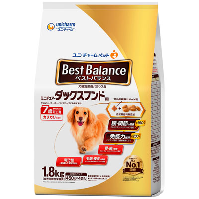ベストバランス　カリカリ仕立て ミニチュア･ダックスフンド用7歳以上用1.8kg
