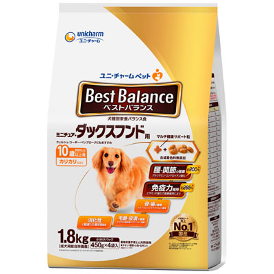 ベストバランス　カリカリ仕立て ミニチュア･ダックスフンド用10歳以上用1.8kg