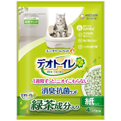 デオトイレ　飛び散らない緑茶成分入り消臭・抗菌サンド紙タイプ４Ｌ