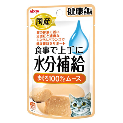 国産　健康缶パウチ　水分補給　まぐろムース 40g