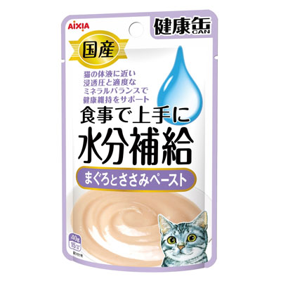国産　健康缶パウチ　水分補給　まぐろとささみペースト４０ｇ