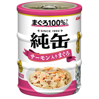 純缶ミニ３Ｐ　サーモン入りまぐろ１９５ｇ