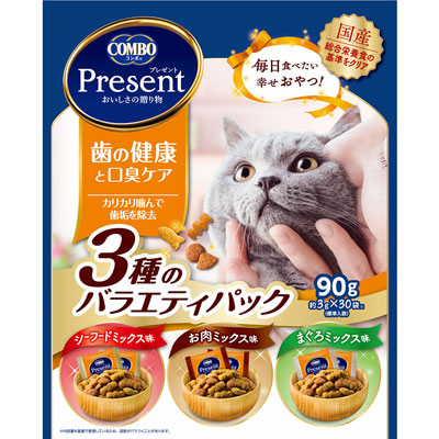 コンボプレゼントキャットおやつ歯の健康と口臭ケア３種のバラエティパック９０ｇ