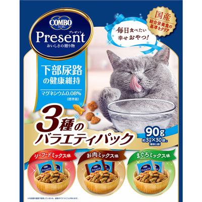 コンボプレゼントキャットおやつ下部尿路の健康維持３種のバラエティパック９０ｇ