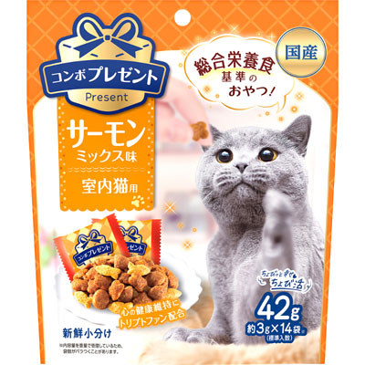 コンボ　プレゼント　キャット　おやつ　室内猫用　サーモンミックス味 42g