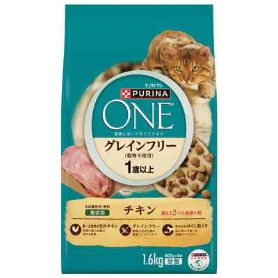 ピュリナワンキャット　グレインフリー１歳以上　チキン１．６ｋｇ