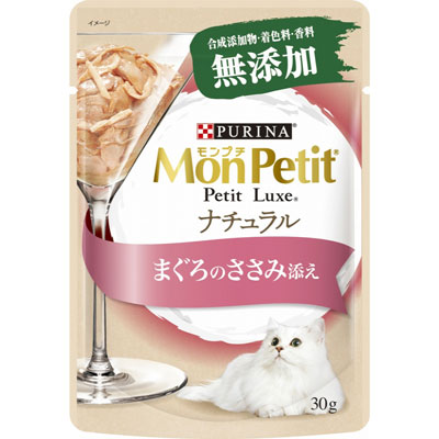 モンプチ　プチリュクスパウチ　ナチュラル　成猫　まぐろのささみ添え３０ｇ