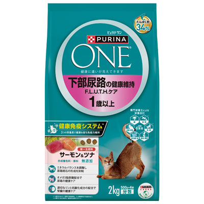 ピュリナワンキャット　ドライ下部尿路の健康維持Ｆ．Ｌ．Ｕ．Ｔ．Ｈケア　サーモン＆ツナ２．０ｋｇ