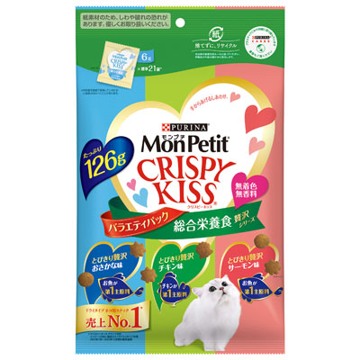 モンプチ　クリスピーキッス　バラエティーパック　総合栄養食　贅沢シリーズ１２６ｇ