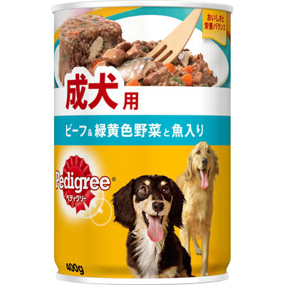 ペディグリー　成犬用　ビーフ＆緑黄色野菜と魚入り400g
