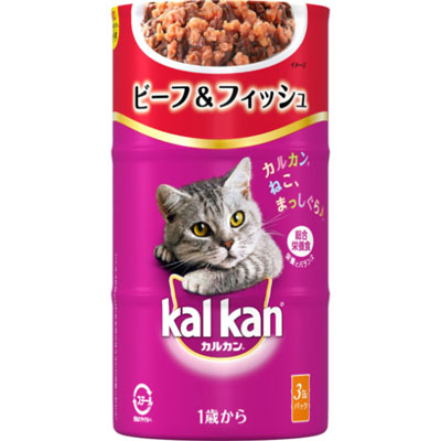 カルカンハンディ缶　１歳から　ビーフ＆フィッシュ１６０ｇ×３缶