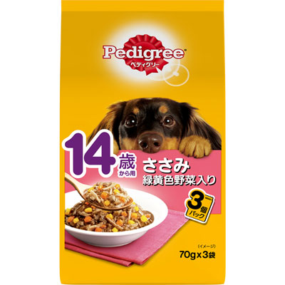 ペディグリー　１４歳から用　ささみ　緑黄色野菜入り７０ｇ×３袋