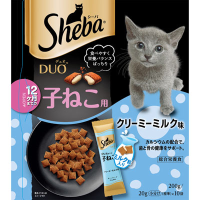 シーバ　デュオ12ヶ月までの子ねこ用クリーミーミルク味200g