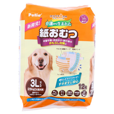 ペティオ　犬用オムツ　zuttone　介護から生まれた紙おむつ　3L　12枚