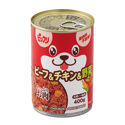 ビックリ　犬缶ビーフ＆チキン＆野菜４００ｇ