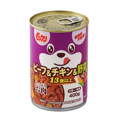 ビックリ　犬缶ビーフ＆チキン＆野菜　１３歳以上４００ｇ