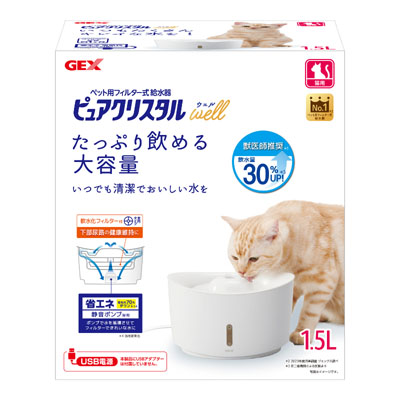 ジェックス　ピュアクリスタル　ウェル　猫用 1.5Lホワイト