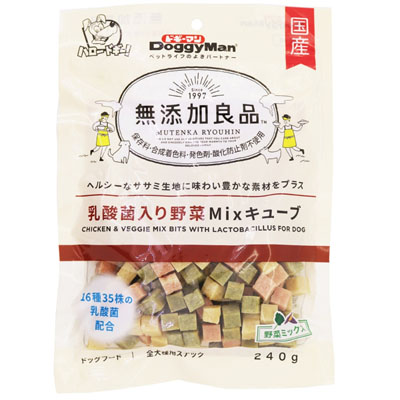 ドギーマン　無添加良品乳酸菌入り野菜Mixキューブ240g