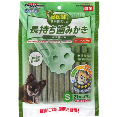 ドギーマン　ホワイデント　長持ち歯みがきギザ棒ガムクロロフィル配合S21本