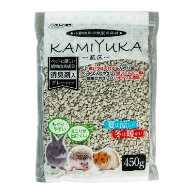 クリーンモフ　小動物用床材ＫＡＭＩＹＵＫＡ～紙床～　消臭剤入り４５０ｇ