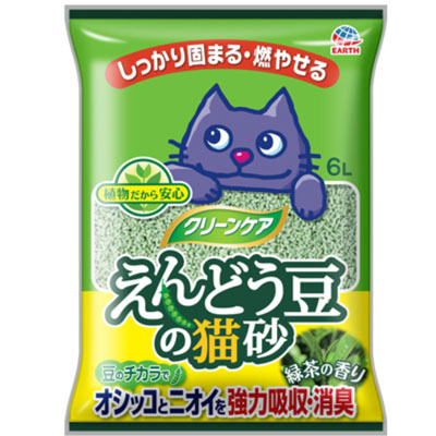 クリーンケア　えんどう豆の猫砂　緑茶の香り６Ｌ