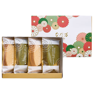 なだ万監修 絆のかさなりバウムクーヘン詰合せ 宇治抹茶＆和三盆