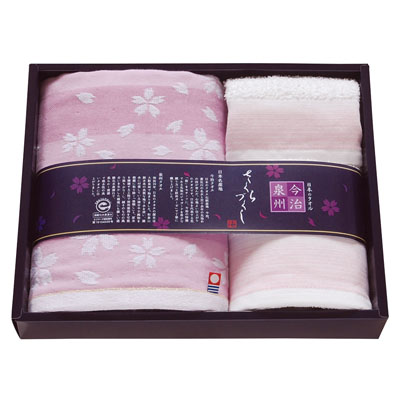今治泉州さくらづくし フェイス・ハンドタオルセット