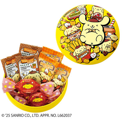 サンリオキャラクターズ×ゴンチャロフ　ポムポムプリン マカロン缶