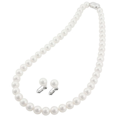 花珠真珠ネックレス・イヤリング2点セット8mmGGC鑑別書