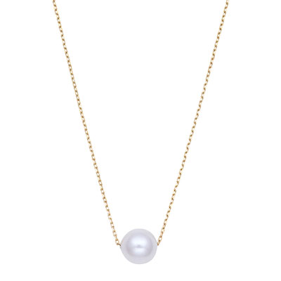 K18YG　本真珠スルーネックレス　約7mm